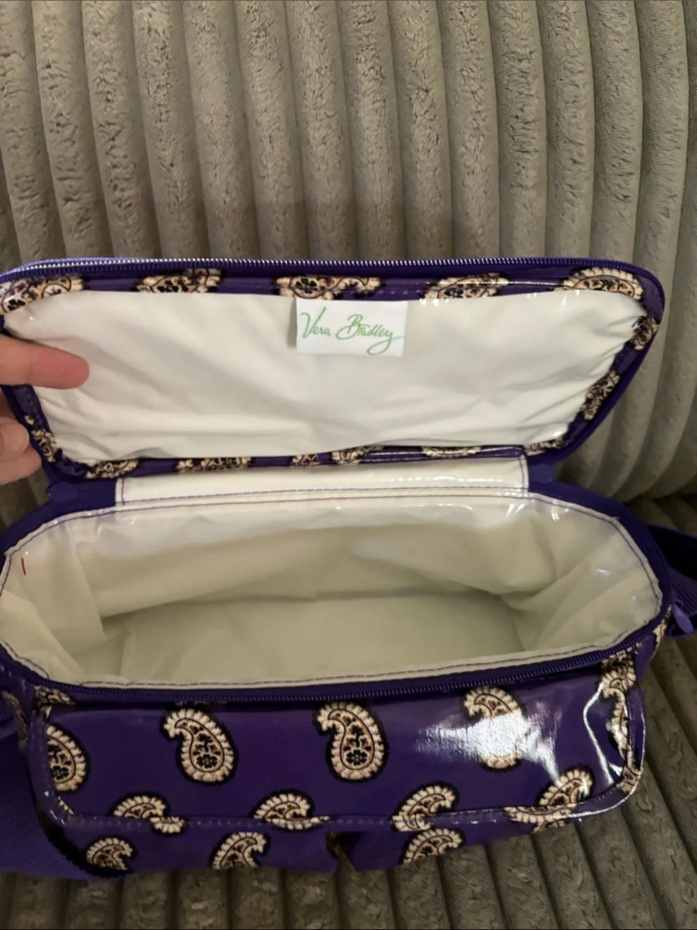 Vera Bradley Simply Violet Purple Paisley Insulated Lunch Cooler Tote Zipper